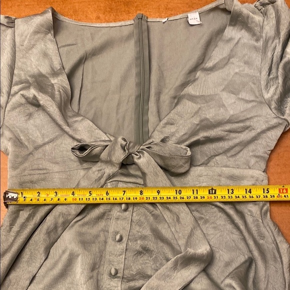 Petal & Pup Sage Midi Dress with Button Detail - Picture 8 of 8